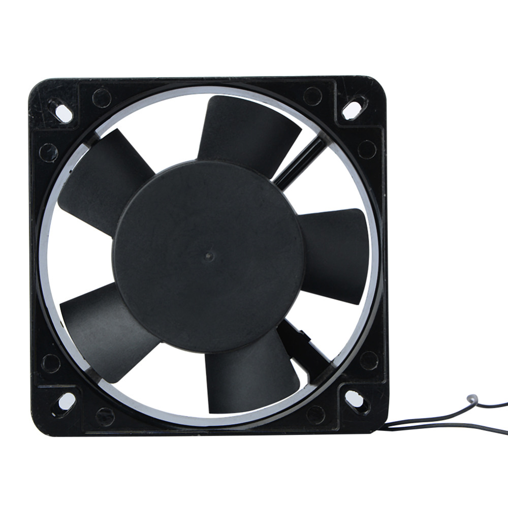 Black 120x120x25mm 2 Wire 0.1A AC Axial 220 240V Metal Industrial Cooler Cooling Fan