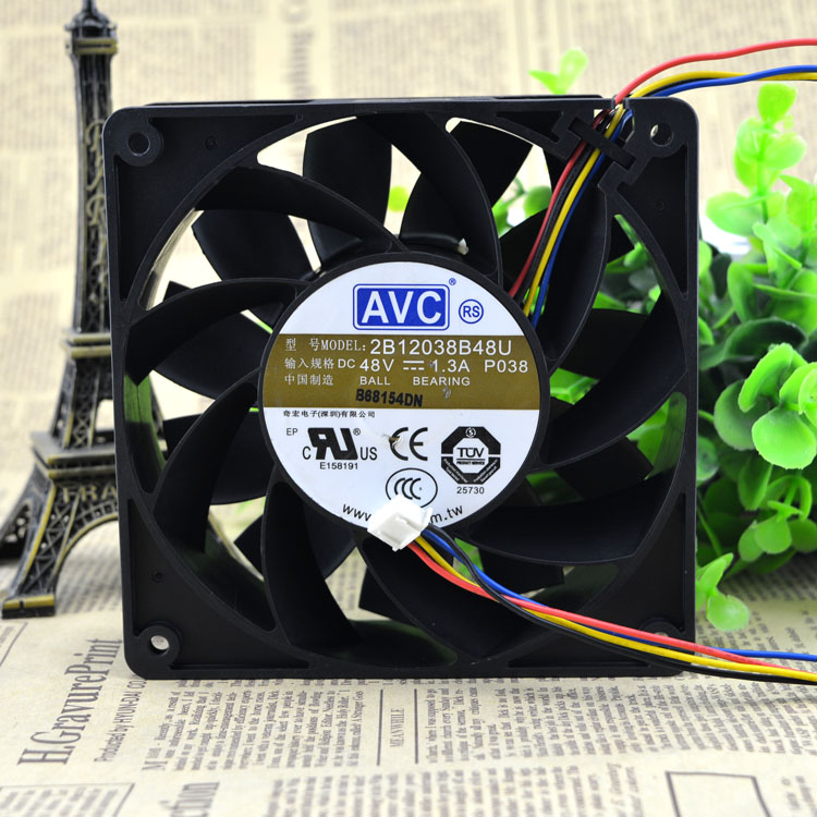 New original 2B12038B48U DC 48V 1.3A DC large air volume fan 12CM