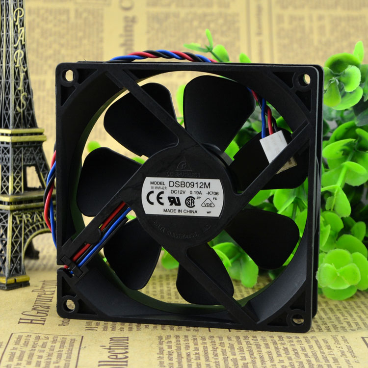 Free Delivery. 9025 12 v 0.19 A 9 cm 3 line mute DSB0912M power supply computer case fan