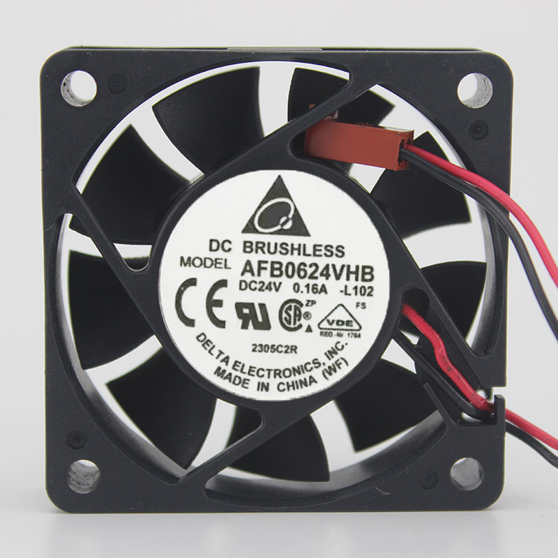 For Delta AFB0624VHB DC24V 0.16A 6CM / cm Double ball inverter cooling fan