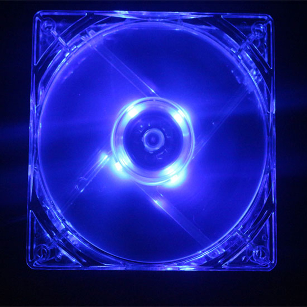 2Pcs/Lot Blue LED Case Fan 12V 4Pin 80mm 80x25mm For Computer PC CPU Cooling Cooler