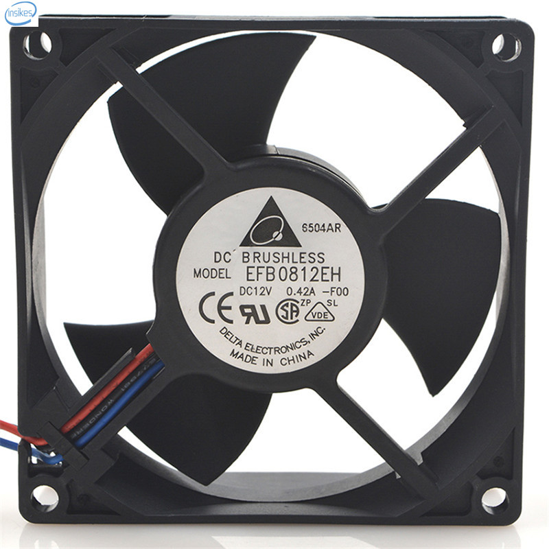 Original EFB0812EH Computer Blower Cooling Axial Fan DC 12V 0.42A 5.04W 8025 80*80*25mm 5000RPM 3 Wires EFB0812EH-F00