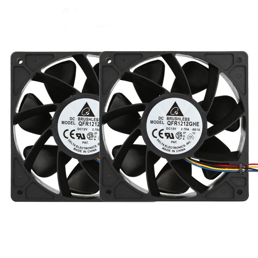 Hot sale 2x 6000RPM pc cpu cooler 120 mm fan Cooling Fan Replacement 4-pin Connector For Antminer Bitmain S7 S9 for video card