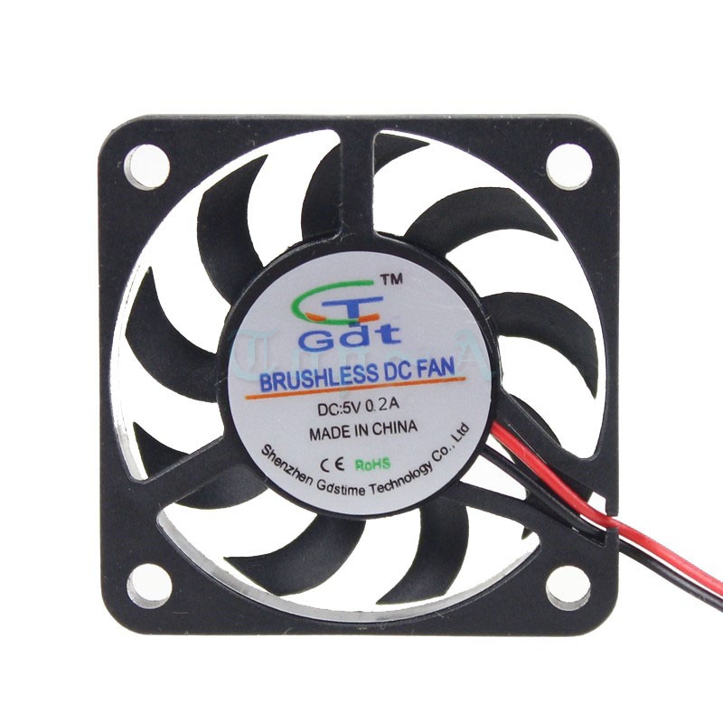 Gdstime 2pcs 2Pin 2.0 Small Mini DC Cooling Fan 40x40x7mm 40mm 4cm 5V 6500RPM Cooler
