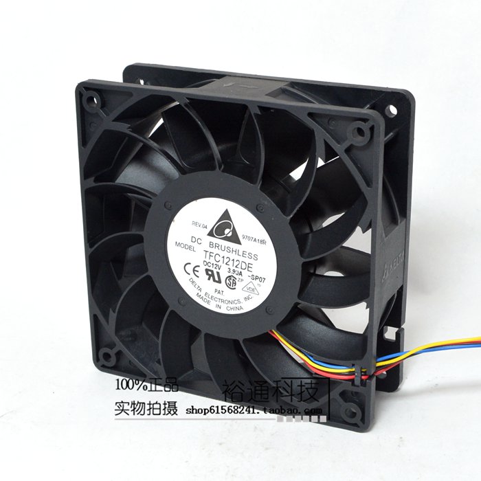 TFC1212DE Delta 120mm DC 12V 5200RPM 252CFM For Bitcoin Miner Powerful Server Case AXIAL cooling Fan