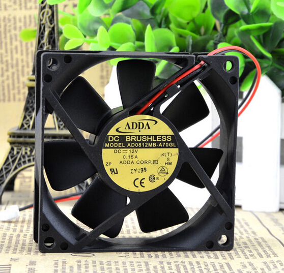 ADDA 8025 12V 0.15A 8 cm double ball the chassis power supply fan AD0812MB-A70GL