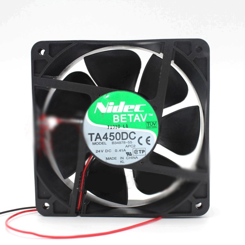For NIDEC TA450DC B34978-16 2pin 24V 0.41A 120*120*38mm Inverter cooling fan