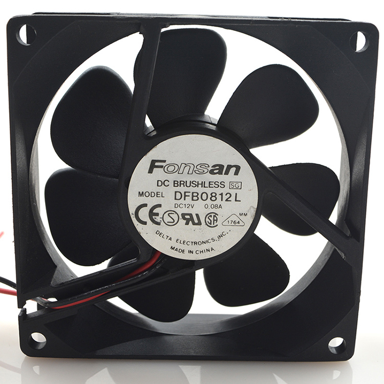 New original 8025 12V 0.08A 8CM DFB0812L ultra-quiet 2-wire power supply computer chassis fan