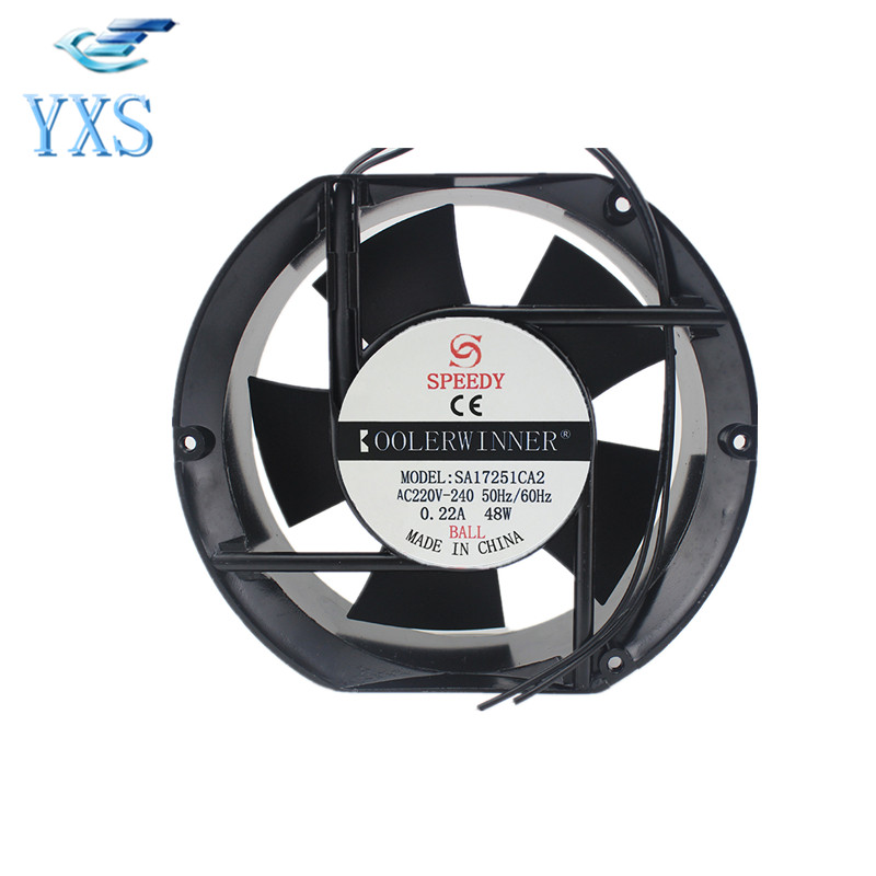 YL15050HBL AC 220V-240V 0.22A 55W 2600RPM 50/60HZ 2 Wires 17251 17cm 172*150*51mm Cabinet Cooling Fan