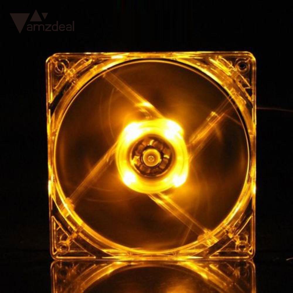 amzdeal 4 Pin 120mm CPU Cooling Fan Heat Radiation Fan Computer Case Quad LED Light 9-Blade CPU Cooling Fan Hot Sale