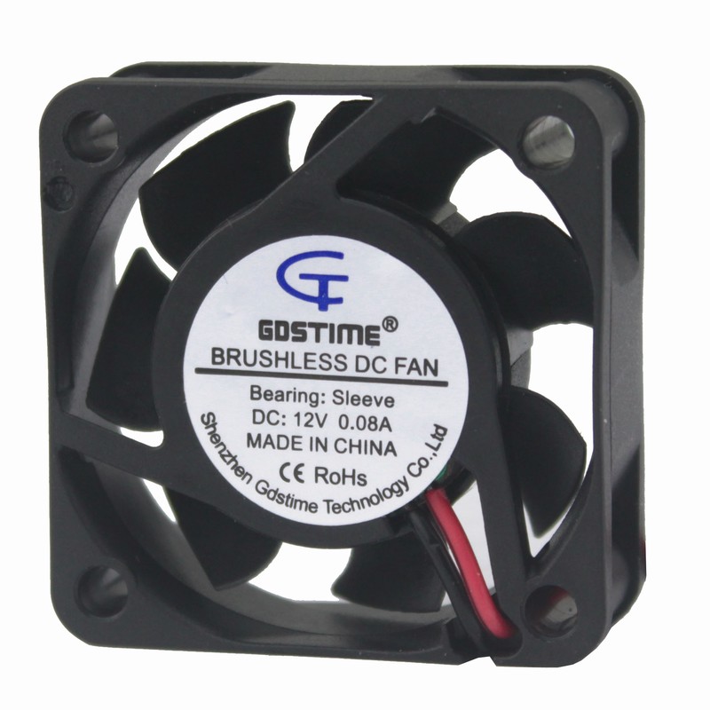 5 Pieces Gdstime 40mm DC Fan 12V 40x40x15mm 4cm 2Pin Connector Small Case Brushless Cooling Fan Cooler Radiator 2 Wire