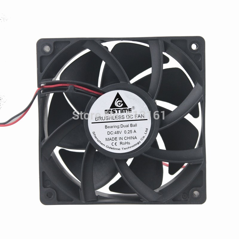 10Pcs Gdstime Double Ball 2 Wire 12038 12cm 120x120x38mm 120mm 48V DC Brushless Cooling Fan