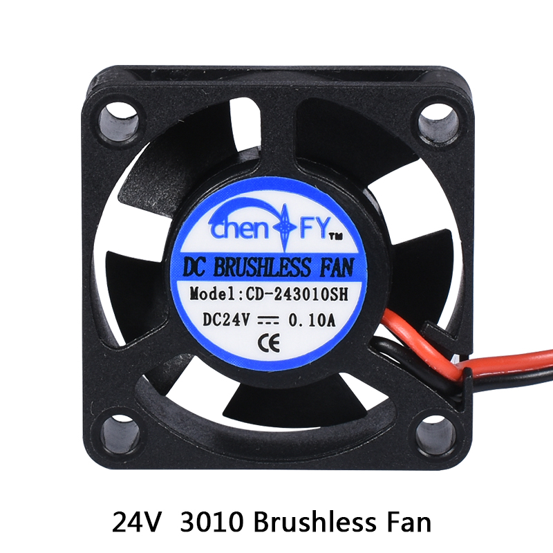 5pcs Cooling Fan 12V 24V 3010 2 Pin Brushless DC Cool Fans Dupont Wire 3CM 3D Printers Parts Cooler Radiator Part 30*30*10 30mm