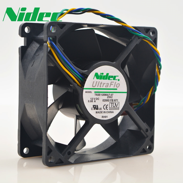 Nidec Free Shipping Original T92E12BMA7-07 9238 9038 90mm 9cm dc 12V 0.66A axial pwm cooling fan
