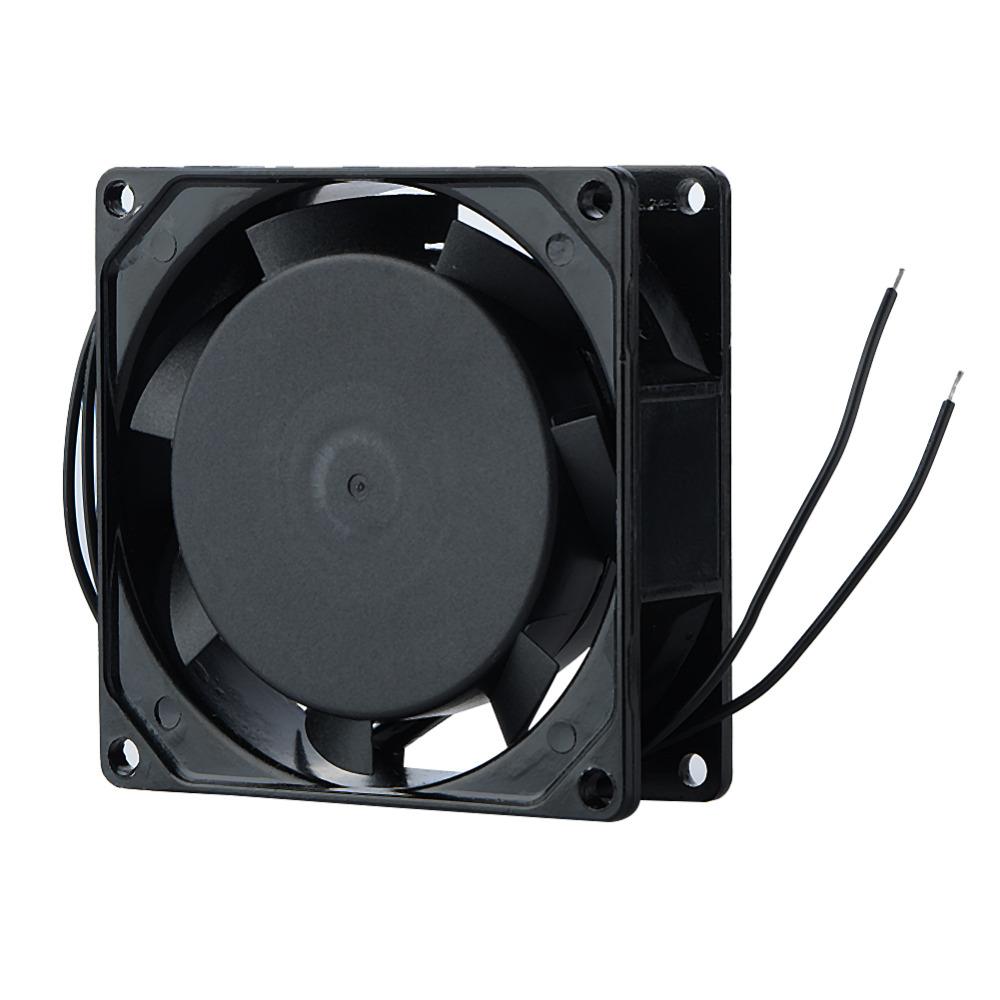2 Wire AC 220V 240V 8cm 80mm x 80mm x 25mm Metal Brushless Cooling Professional Industrial Fan