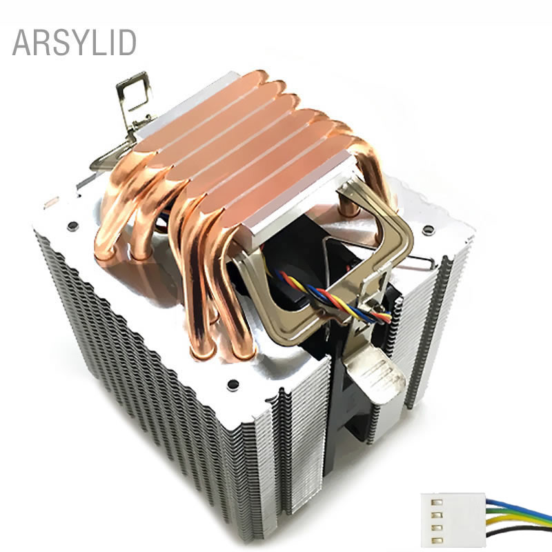 High quality 4PIN CPU cooler 115X 1366 2011,6 heatpipe dual-tower cooling 9cm fan,support Intel AMD