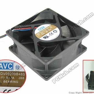 AVC DV09238B48S, -068 DC 48V 0.60A, 90x90x38mm 3-wire 3-pin connector Server Square fan