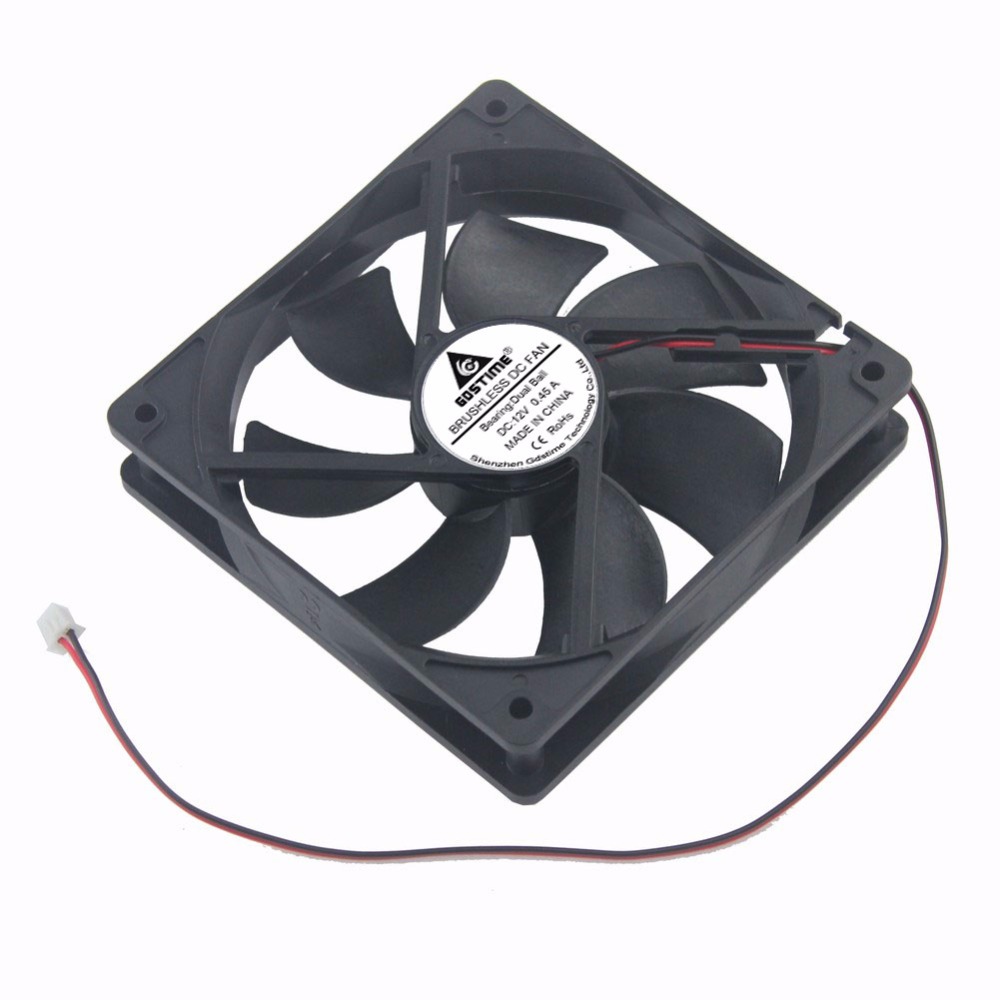 2pcs Gdstime 120mm x 25mm PC Case Fan 12V Two Ball 12025 DC Brushless Industrial Machine Cooler Cooling Fan 120x25mm 12cm