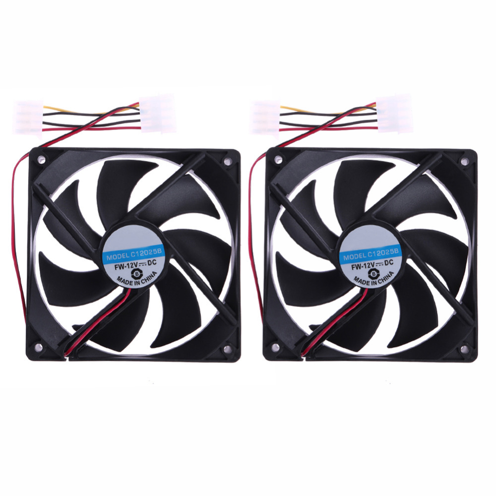 2pcs 120mm 120x25mm 4Pin DC 12V Brushless PC Computer Case Cooling Fan New Promotion