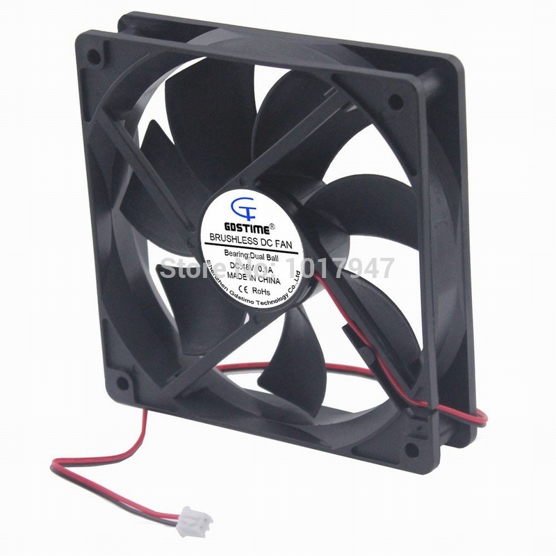 1Pieces Gdstime DC 48V 2Pin 120mm 12cm 120x25mm 12025B Ball Brushless Cooling Cooler Fan