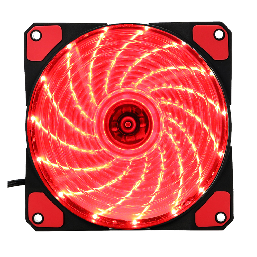 15 Lights LED PC Computer Chassis Fan Case Heatsink Cooler Cooling Fan DC 12V 4P 120*120*25mm