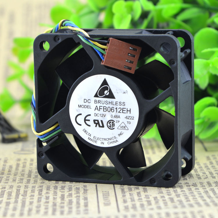 Original DELTA AFB0612EH 6CM 6CM 12V 0.48A 6025 4 wire ball bearing cooling fan 60x60x25mm