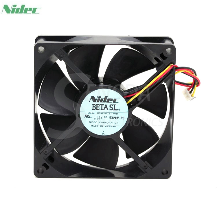 Original nidec D09A-48TS1 01B DC 48v 0.09a 9cm 9025 3pin case axial cooling fan cooler