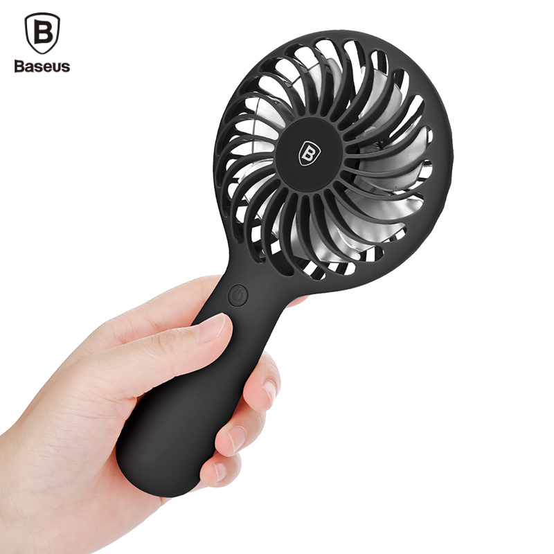 Baseus Portable USB Fan 3 Speed Adjustable Cooler Mini Fan 1500mAh Rechargeable Handy Small Desk Desktop USB Cooling Fan