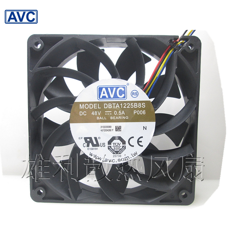 AVC new DBTA1225B8S 12CM 12025 48V 0.50A PWM fan speed control switch 120*120*25mm