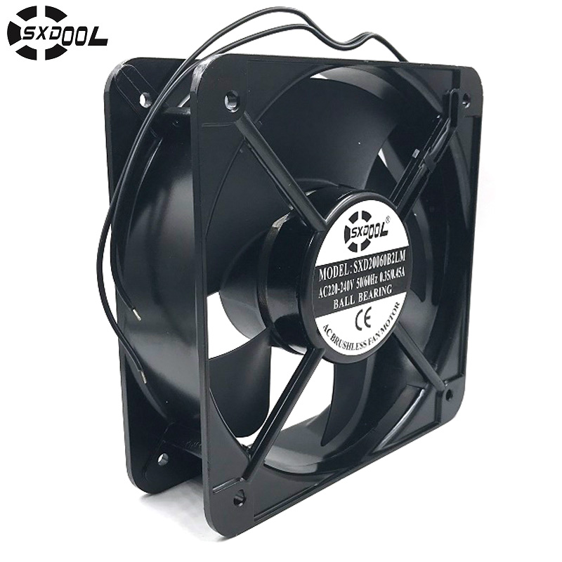 2PCS Gdstime 200mm 200x60mm AC 220V 240V 20cm Axial Cooling Industrial Exhaust Fan