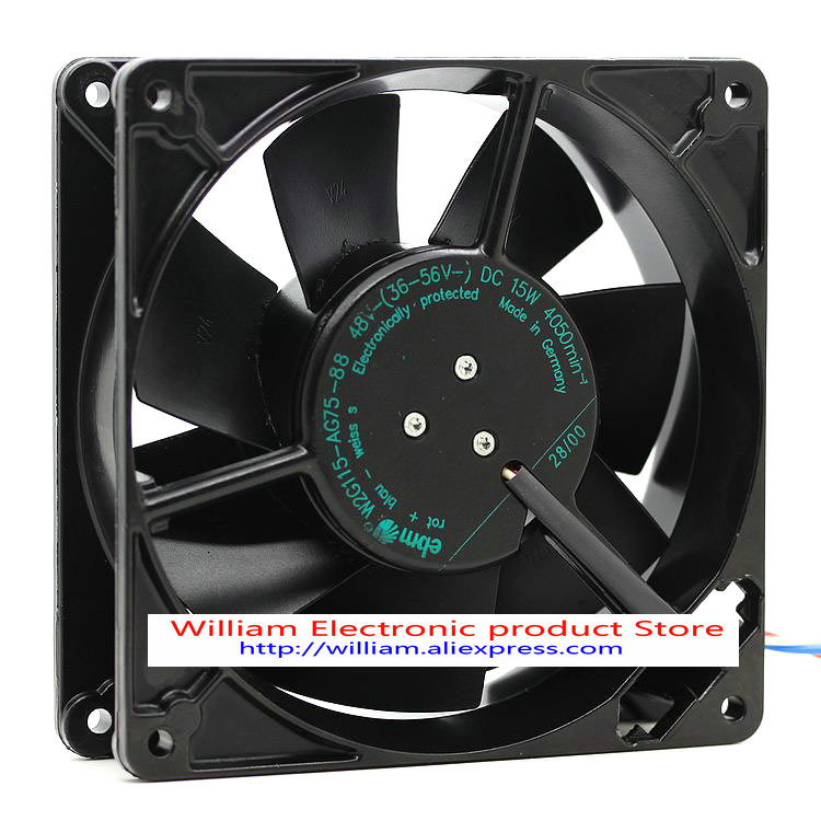 Original EBM Papst W2G115-AG75-88 48V 15W 127*127*38MM all-metal temperature cooling fan
