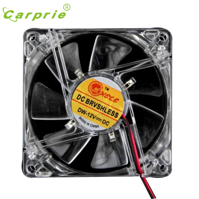 CARPRIE Colorful Quad 4-LED Light Neon Cooler 80x80x25mm Clear 10.8-13.2VDC PC Computer Case Cooling Fan Mod Mar30