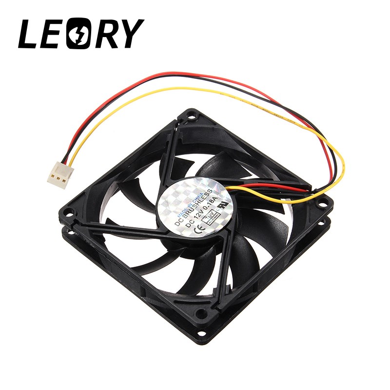 LEORY DC 12V 3 Lines Cooling Fan 80mm x 80mm x 15mm 3 Pin Plastic Universal Cooling Cooler PC CPU Fans Airflow For Computers