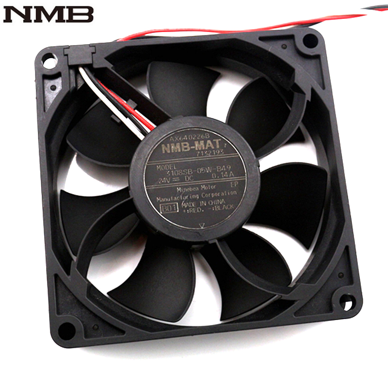 NMB fan 3108SB-05W-B49 8CM 8020 80*80*20mm DC 24V 0.14A three line axial cooling fan