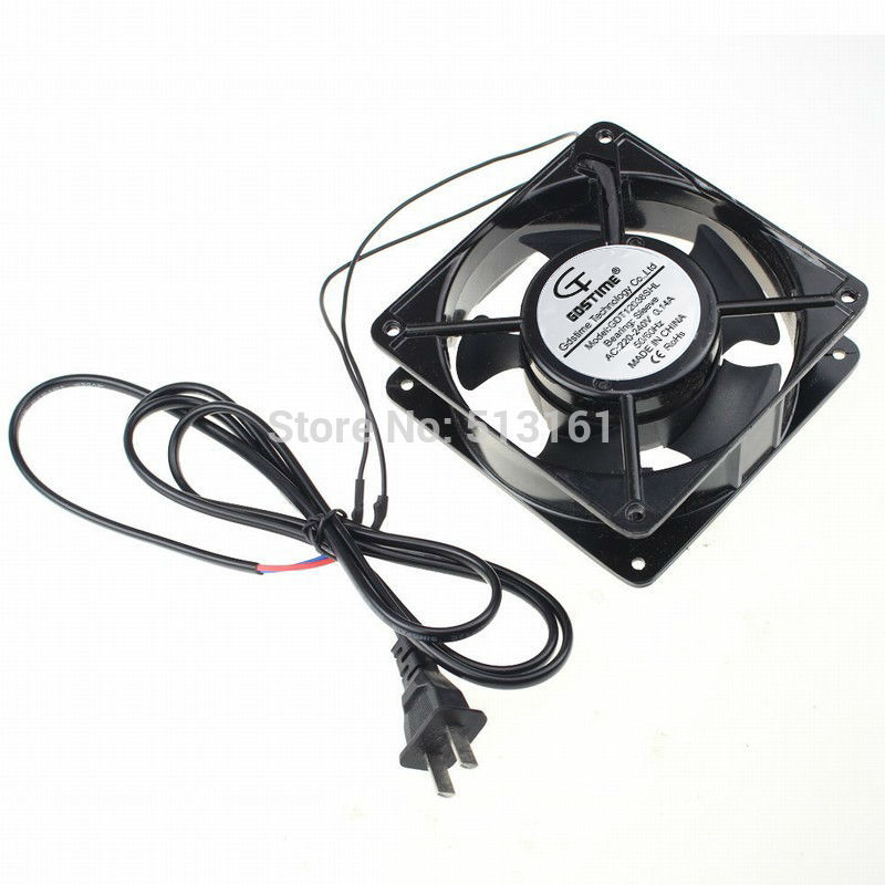 20 PCS Gdstime AC 220V 240V Two Flat Pins Plug Axial Cooling Fan 120mm 12cm 120x38mm