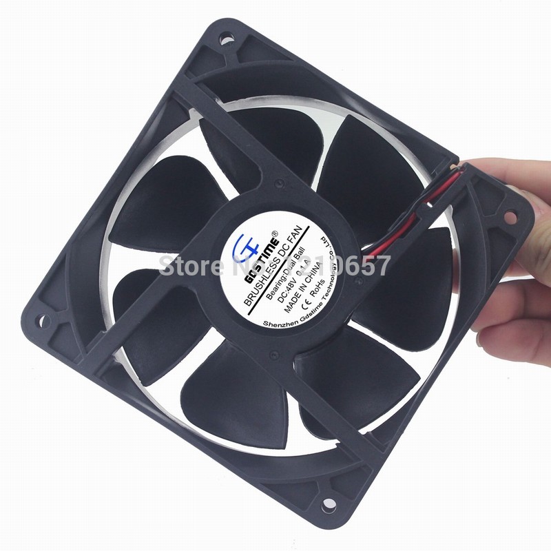 10PCS Lot Gdstime DC 48V 0.15A 2Pin Daul Ball 12CM 120MM 120x38mm Industrial Ventilation Cooling Fan