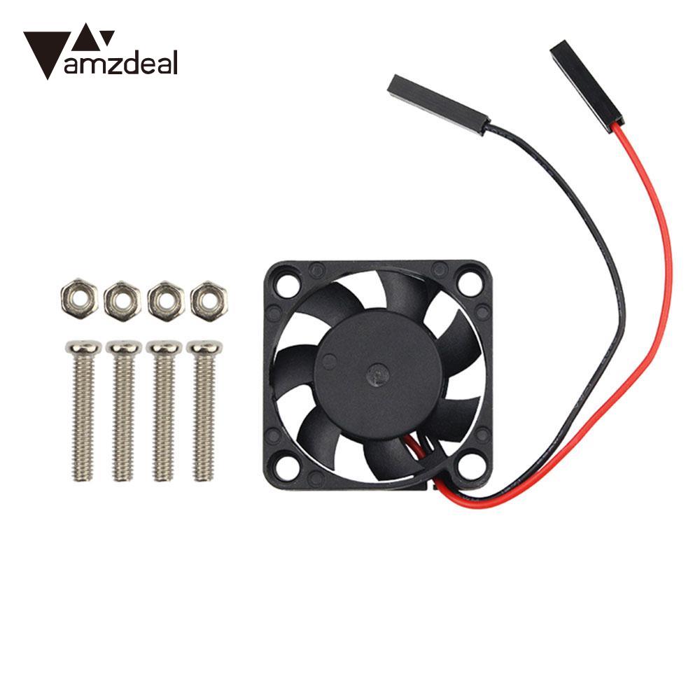 amzdeal Cooling Fan Kit Heat Sink For Raspberry Pi 3/2/B+ Model B Adjustable 3.3V/5V Model Computer Black