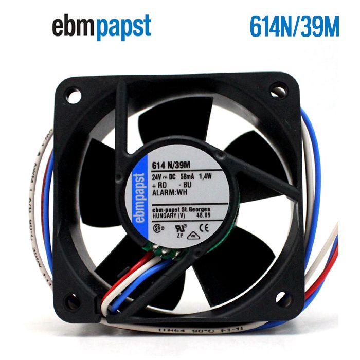 ebmpapst 614 N/39M 614N39M DC 24V 58mA 1.4W 60x60x25mm Server Square fan