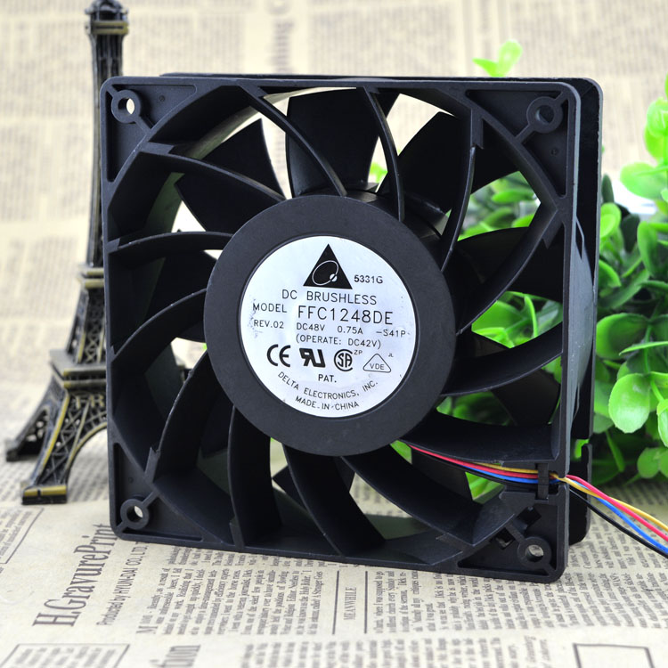 1Pieces Gdstime DC 48V 2Pin 120mm 12cm 120x25mm 12025B Ball Brushless Cooling Cooler Fan