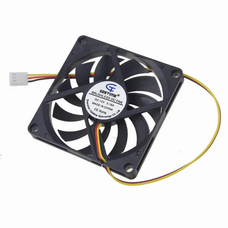 1 Piece Gdstime 3Pin DC Fan 80mm 80x80x10mm 8cm 12V PC Computer CPU Cooler Cooling Fan 3 Wire FG 8010 Mute Cooler High Quality