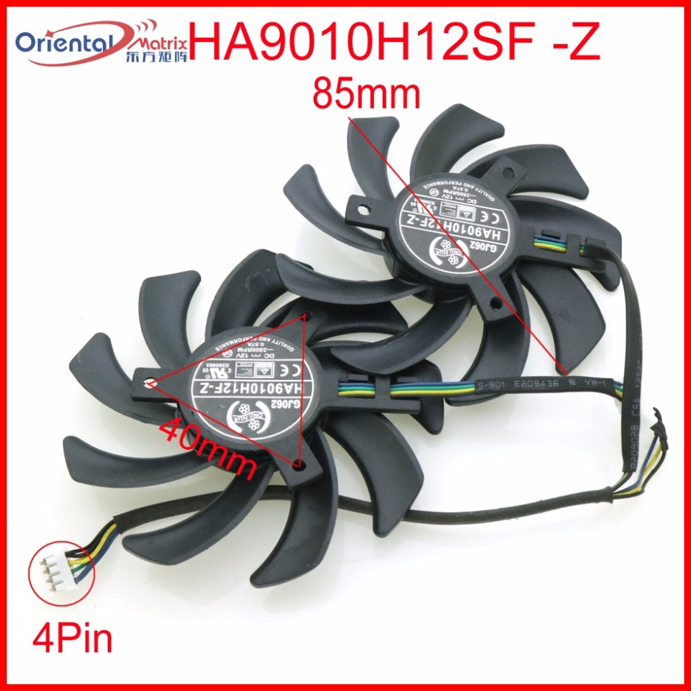 Free Shipping HA9010H12SF-Z 12V 0.57A 85mm 40*40*40mm 4Wire 4Pin For Dataland Graphics Card Cooling Fan