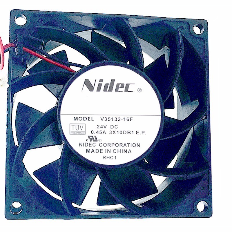 Original NIDEC V35132-16F 80*80*38mm DC 24V 0.45A 8CM 2 line large wind frequency converter cooling fan
