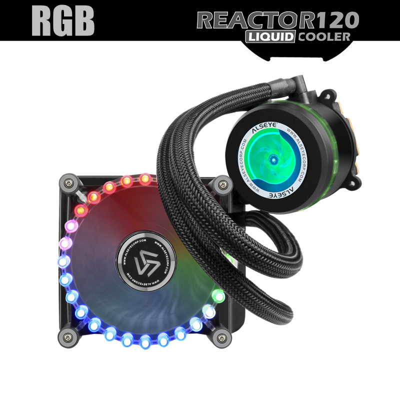 ALSEYE Water Cooling Reactor-120 LED RGB Cooling Fan and Pump 4pin PWM 120mm CPU Fan Water Cooler for All CPU