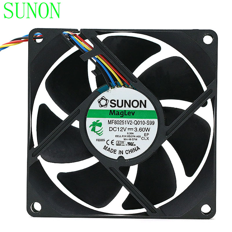 SUNON MF80251V2-Q010-S99 DC 12V 3.60W 4-wire 80x80x25mm Server Square Cooling Fan