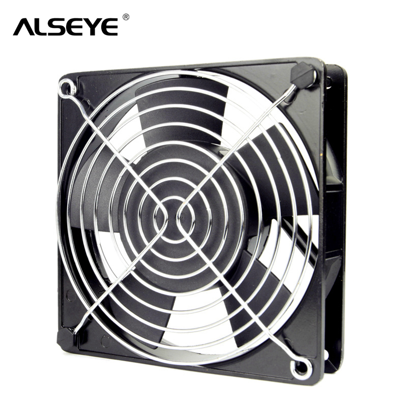 ALSEYE AC 220/240V 120mm Fan Metal frame 12cm AC cooling fan with Cover 50/60 HZ 2500RPM Two Ball Bearing Cooling Fans