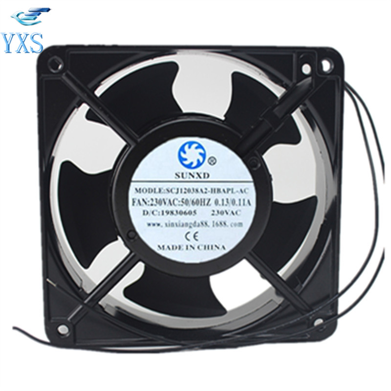 MQ13538HBL2 AC 220V 50HZ 0.15A 13538 13CM 135*135*38mm 2 Wires Double Ball Bearing Cabinet Cooling Fan