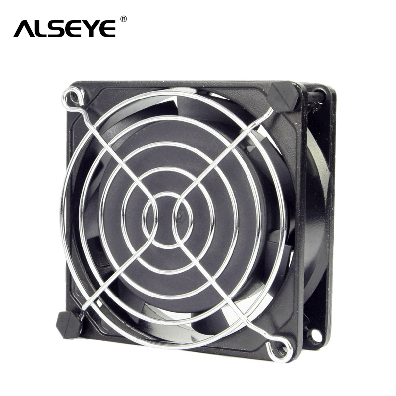 ALSEYE AC 220/240V Fan 80mm Two Ball Bearing Cooling Fan with Cover 50/60 HZ 2600RPM Metal frame 8cm AC cooling fans