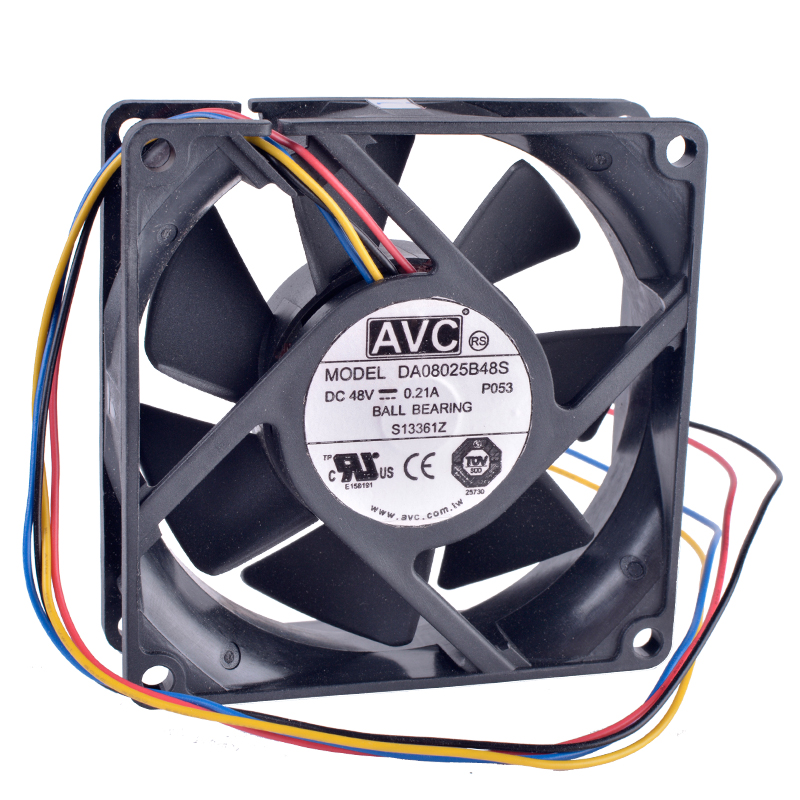 COOLING REVOLUTION DA08025B48S 8cm 8025 48V 0.21A 4-wire double ball bearing server IPC cooling fan