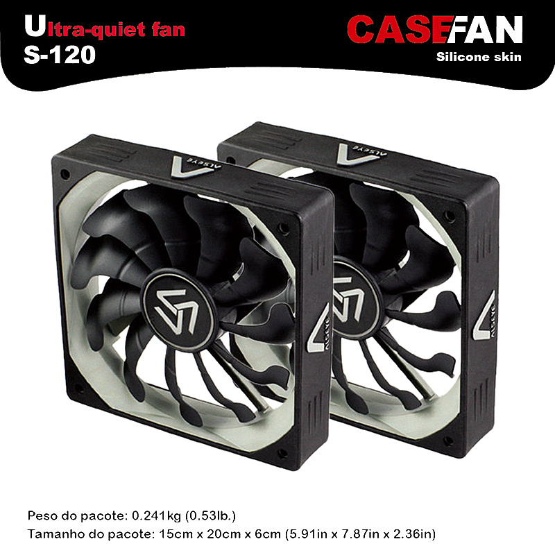 ALSEYE 120mm Fan Cooler for Computer (2pieces) 1200RPM 3pin 12v Silent Fan Cooling for CPU Cooler / Gaming case / Water Cooler