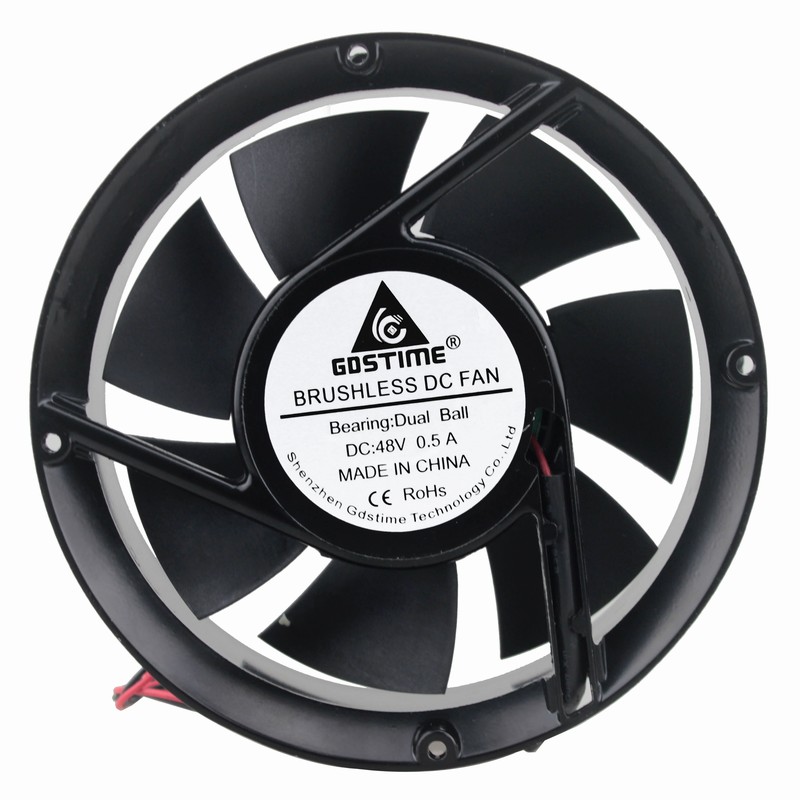 Gdstime DC 24V 2 Pin 120mm 120x120x38mm 12cm Double Ball Bearing Industrial Exhaust Cooling Fan